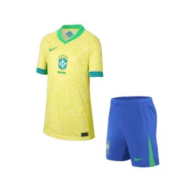 Kit de camiseta local de Brasil 2024 para niños (camiseta + pantalones cortos)