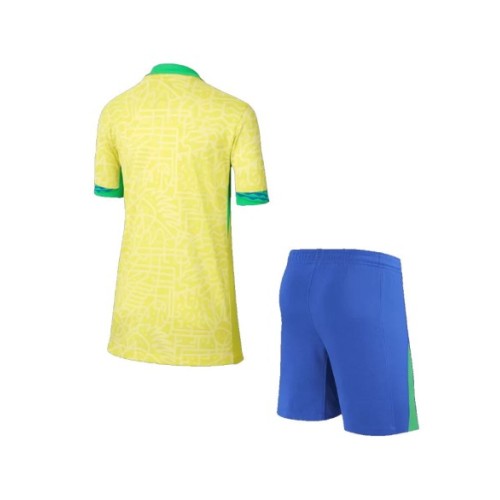 Kit de camiseta local de Brasil 2024 para niños (camiseta + pantalones cortos)