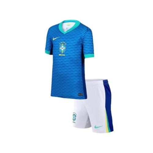 Kit de camiseta visitante de Brasil para la Copa América 2024 para niños (camiseta + pantalón corto)