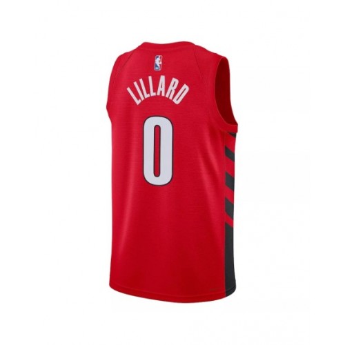 Camiseta de hombre Portland Trail Blazers Damian Lillard #0 Jordan Red 22/23 Swingman - Edición Statement