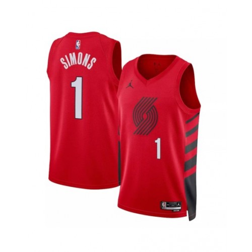 Camiseta de hombre Portland Trail Blazers Anfernee Simons #1 Jordan Red 22/23 Swingman - Edición Statement