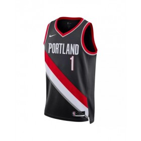 Camiseta de hombre Portland Trail Blazers Anfernee Simons #1 Swingman 2022/23 negra - Edición Icon