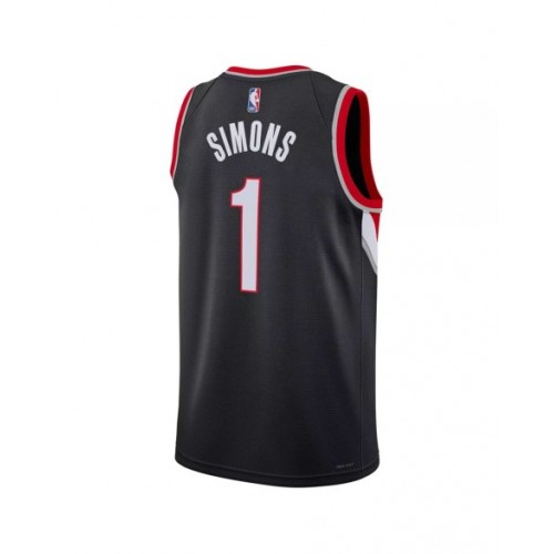 Camiseta de hombre Portland Trail Blazers Anfernee Simons #1 Swingman 2022/23 negra - Edición Icon