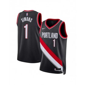 Camiseta de hombre Portland Trail Blazers Anfernee Simons #1 Swingman 2022/23 negra - Edición Icon