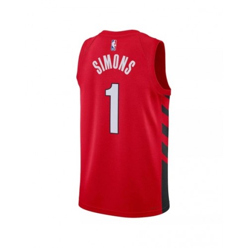 Camiseta de hombre Portland Trail Blazers Anfernee Simons #1 Jordan Red 22/23 Swingman - Edición Statement