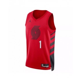 Camiseta de hombre Portland Trail Blazers Anfernee Simons #1 Jordan Red 22/23 Swingman - Edición Statement