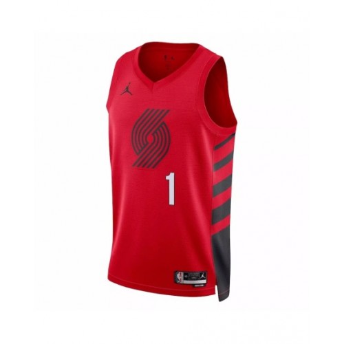 Camiseta de hombre Portland Trail Blazers Anfernee Simons #1 Jordan Red 22/23 Swingman - Edición Statement