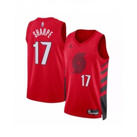 Camiseta de hombre Portland Trail Blazers Shaedon Sharpe #17 Jordan Red 2022/23 Swingman - Edición Statement