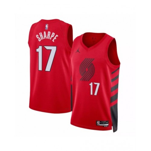 Camiseta de hombre Portland Trail Blazers Shaedon Sharpe #17 Jordan Red 2022/23 Swingman - Edición Statement