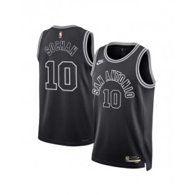 Camiseta Nike negra 2022/23 Swingman Jeremy Sochan #10 de los San Antonio Spurs para hombre - Edición clásica