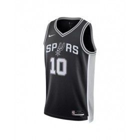 Camiseta Nike negra 2022/23 Swingman Jeremy Sochan #10 de los San Antonio Spurs para hombre - Edición Icon