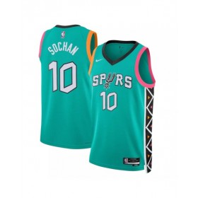 Camiseta Nike verde Swingman 2022/23 de Jeremy Sochan #10 de los San Antonio Spurs para hombre - Edición City