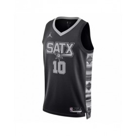 Camiseta de hombre Jordan Brand Jeremy Sochan #10 de los San Antonio Spurs 2022/23 Swingman negra - Edición Statement