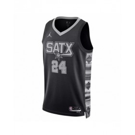 Camiseta de hombre San Antonio Spurs Devin Vassell #24 Jordan Brand Swingman negra 2022/23 - Edición Statement