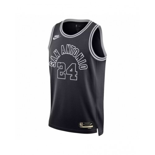 Camiseta Nike Swingman negra 2022/23 de Devin Vassell #24 de los San Antonio Spurs para hombre - Edición clásica