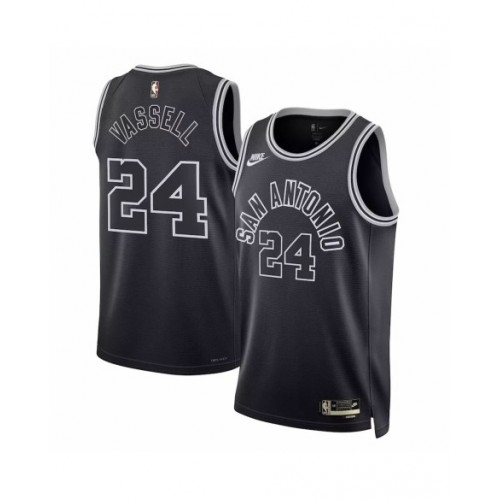 Camiseta Nike Swingman negra 2022/23 de Devin Vassell #24 de los San Antonio Spurs para hombre - Edición clásica