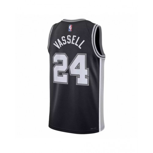 Camiseta Nike Swingman negra 2022/23 de Devin Vassell #24 de los San Antonio Spurs para hombre - Edición Icon