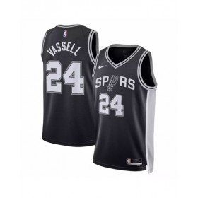 Camiseta Nike Swingman negra 2022/23 de Devin Vassell #24 de los San Antonio Spurs para hombre - Edición Icon