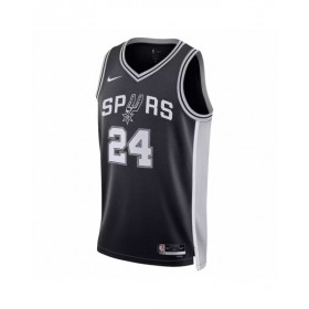 Camiseta Nike Swingman negra 2022/23 de Devin Vassell #24 de los San Antonio Spurs para hombre - Edición Icon