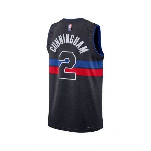 Camiseta de hombre Jordan Brand Cade Cunningham #2 de los Detroit Pistons 2022/23 Swingman negra - Edición Statement