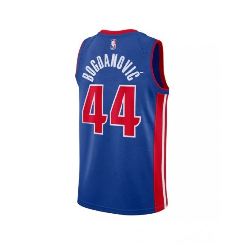 Camiseta Nike azul Swingman Bojan Bogdanovic #44 de los Detroit Pistons 2022/23 para hombre - Edición Icon