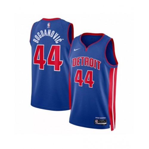 Camiseta Nike azul Swingman Bojan Bogdanovic #44 de los Detroit Pistons 2022/23 para hombre - Edición Icon