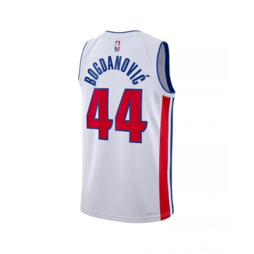  Camiseta Nike Swingman n.º 44 de Bojan Bogdanovic de los Detroit Pistons para hombre, edición de la asociación, color blanco 2022/23