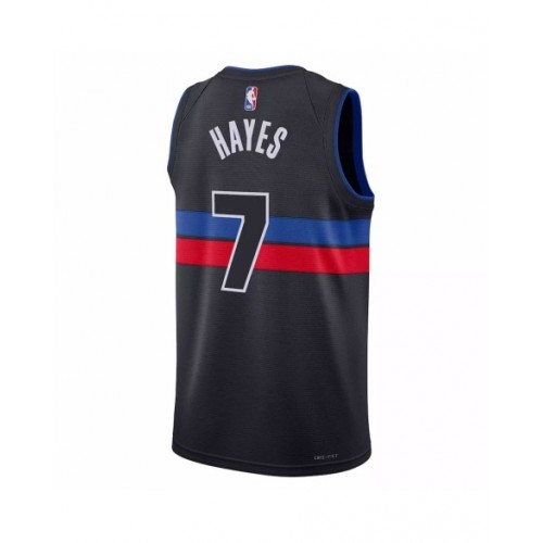 Camiseta de hombre Detroit Pistons Killian Hayes #7 Jordan Brand Swingman negra 2022/23 - Edición Statement