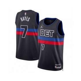 Camiseta de hombre Detroit Pistons Killian Hayes #7 Jordan Brand Swingman negra 2022/23 - Edición Statement