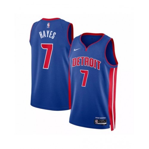 Camiseta Nike azul 2022/23 Swingman Killian Hayes #7 de los Detroit Pistons para hombre - Edición Icon