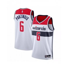 Camiseta Nike Swingman Kristaps Porzingis #6 de los Washington Wizards para hombre, edición de la asociación, color blanco 2022/23