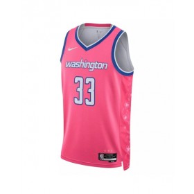 Camiseta Nike rosa Swingman Kyle Kuzma #33 de los Washington Wizards 2022/23 para hombre - Edición City