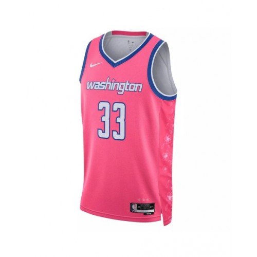 Camiseta Nike rosa Swingman Kyle Kuzma #33 de los Washington Wizards 2022/23 para hombre - Edición City