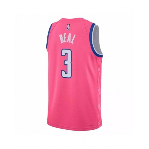 Camiseta Nike rosa 2022/23 Swingman Bradley Beal #3 de los Washington Wizards para hombre - Edición City