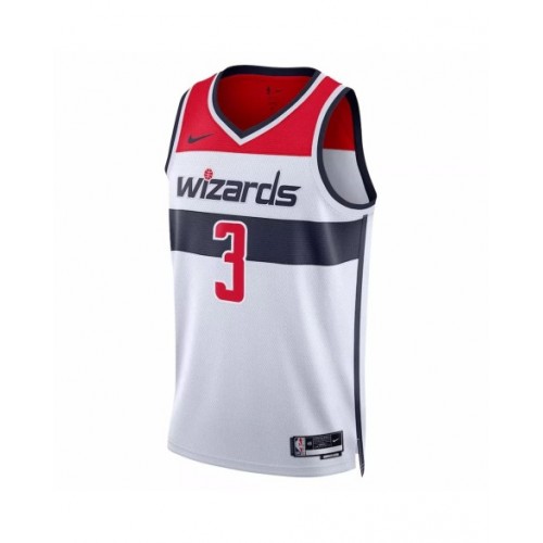 Camiseta Nike blanca 2022/23 Swingman Bradley Beal #3 de los Washington Wizards para hombre - Edición de la asociación