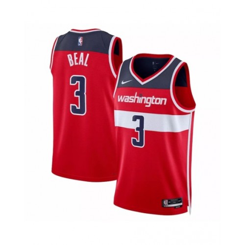 Camiseta Nike roja 2022/23 Swingman Bradley Beal #3 de los Washington Wizards para hombre - Edición Icon