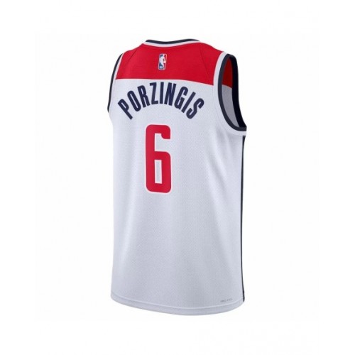 Camiseta Nike Swingman Kristaps Porzingis #6 de los Washington Wizards para hombre, edición de la asociación, color blanco 2022/23