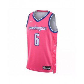 Camiseta Nike Swingman rosa 2022/23 de Kristaps Porzingis #6 de los Washington Wizards para hombre - Edición City