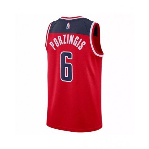 Camiseta Nike roja Swingman Kristaps Porzingis #6 2022/23 de los Washington Wizards para hombre - Edición Icon