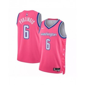 Camiseta Nike Swingman rosa 2022/23 de Kristaps Porzingis #6 de los Washington Wizards para hombre - Edición City