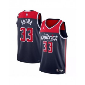 Camiseta de baloncesto para hombre de la marca Jordan de los Washington Wizards Kyle Kuzma #33 en azul marino 2022/23 Swingman - Edición Statement