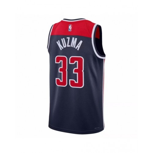 Camiseta de baloncesto para hombre de la marca Jordan de los Washington Wizards Kyle Kuzma #33 en azul marino 2022/23 Swingman - Edición Statement