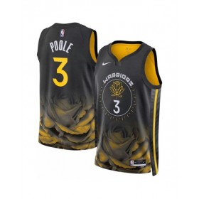 Camiseta Nike negra 2022/23 Swingman Jordan Poole #3 de los Golden State Warriors para hombre - Edición City