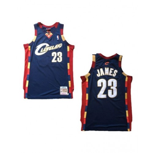 Camiseta de la NBA para hombre Mitchell & Ness James #23 Cleveland Cavaliers azul marino 2008/09 Swingman