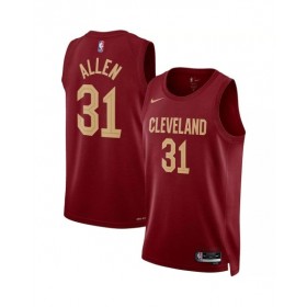 Camiseta Nike Swingman Jarrett Allen #31 de los Cleveland Cavaliers para hombre, edición Icon, color vino 2022/23