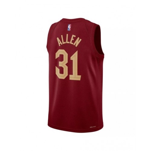 Camiseta Nike Swingman Jarrett Allen #31 de los Cleveland Cavaliers para hombre, edición Icon, color vino 2022/23