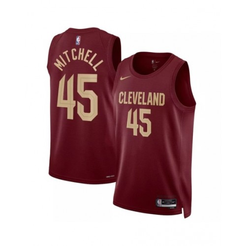 Camiseta Nike Swingman Donovan Mitchell #45 de los Cleveland Cavaliers para hombre, edición Icon, color vino 2022/23