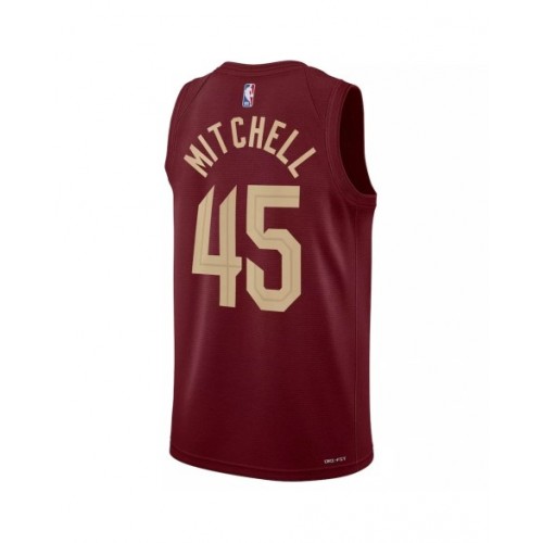 Camiseta Nike Swingman Donovan Mitchell #45 de los Cleveland Cavaliers para hombre, edición Icon, color vino 2022/23