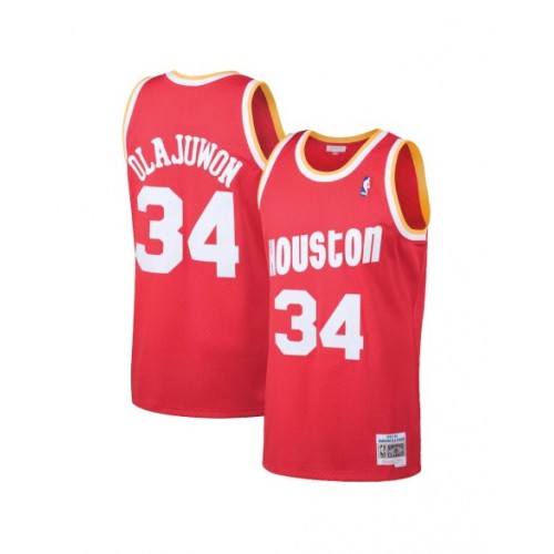 Camiseta de la NBA para hombre de Mitchell & Ness Hakeem Olajuwon #34 Houston Rockets 1993/94 Swingman en rojo