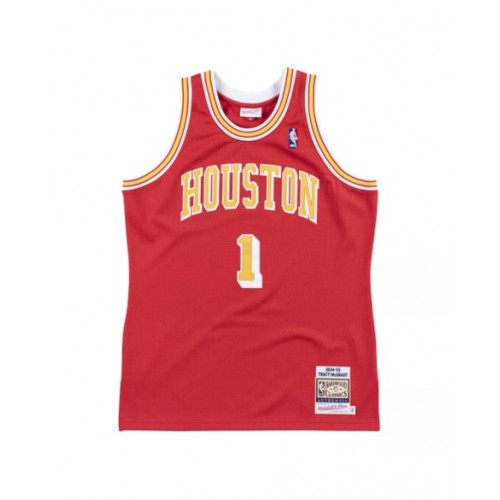 Camiseta de la NBA para hombre Tracy McGrady #1 Mitchell & Ness de los Houston Rockets, color rojo, 2004/05, Swingman